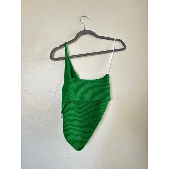 Lulus Green Asymmetrical Top - Picture 4 of 5